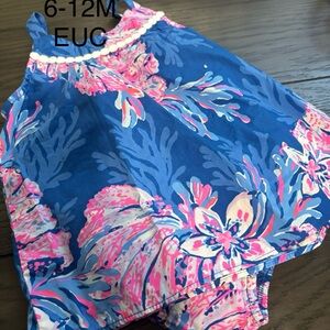 Lilly Pulitzer Blue & Pink Floral Baby Dress